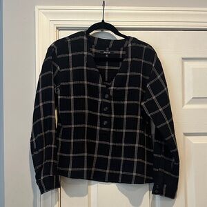 Madewell Black and White Checkered Shirt Small